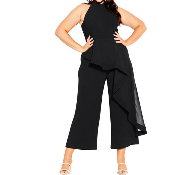 City Chic Pants - CITY CHIC Women's Black Sleeveless Jumpsuit XXS/12